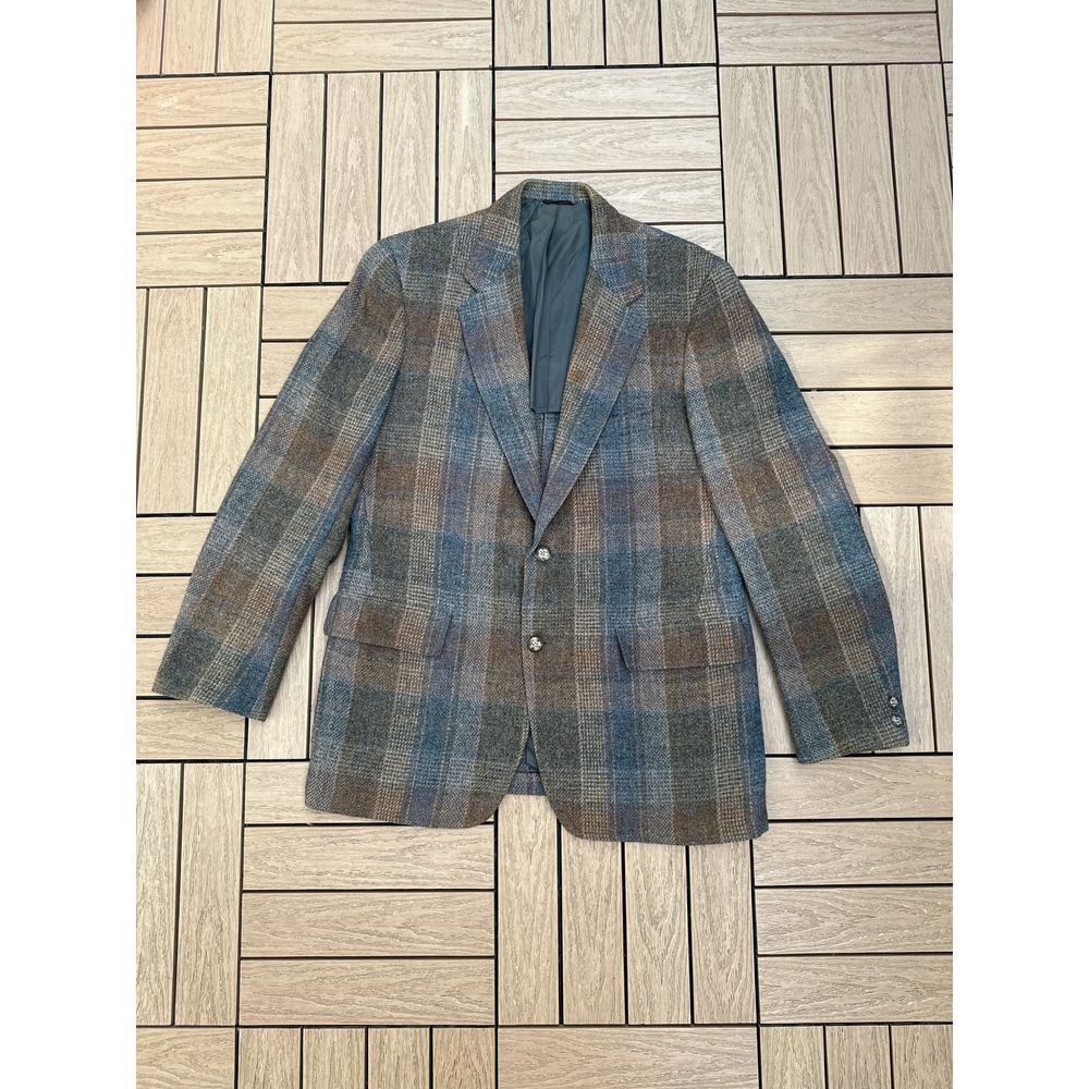 Vintage OAKLOOM CLOTHES Plaid Purewool Single Breasted Men's Blazer